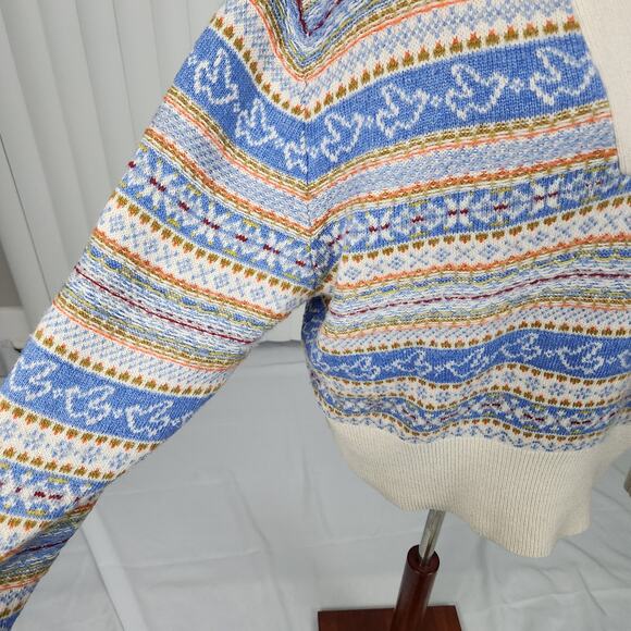 J. Crew Collared Fair Isle Sweater Lambswool Blend Long Sleeve Size Large - Picture 6 of 10